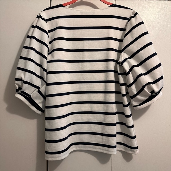 Eloquii Blue and White Boxy Blouse - Picture 3 of 3